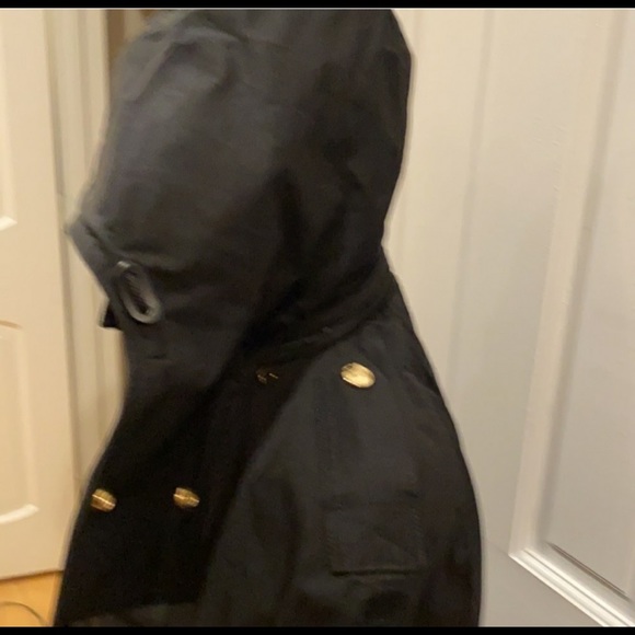 Burberry Harlington Black Zip-Front Hooded Parka - Picture 6 of 16